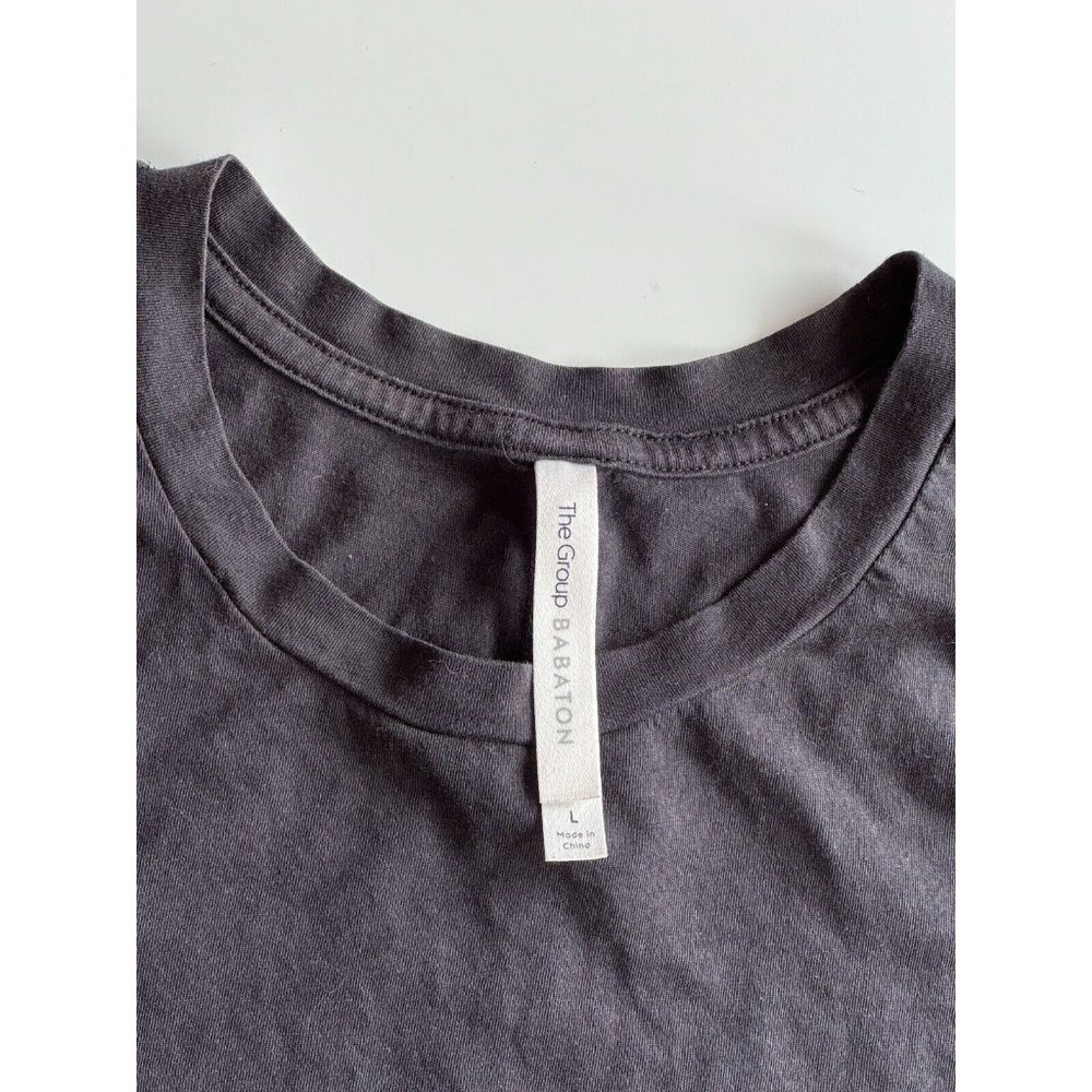 Aritzia GROUP BY BABATON Foundation Black Cotton Crew Neck T-Shirt, Size L - Picture 8 of 15